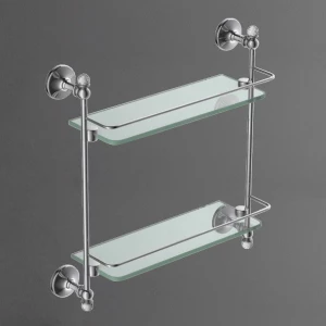 Полка стеклянная двойная подвесная ART&MAX ANTIC CRYSTAL AM-2682BSJ, Полка стеклянная двойная подвесная