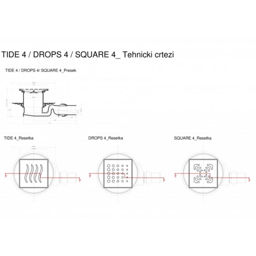 Точечный трап PESTAN Confluo Standard Drops, Точечный трап 150х150 мм Confluo Standard Drops 3,металл с перфорацией Drops (Капли), без рамки