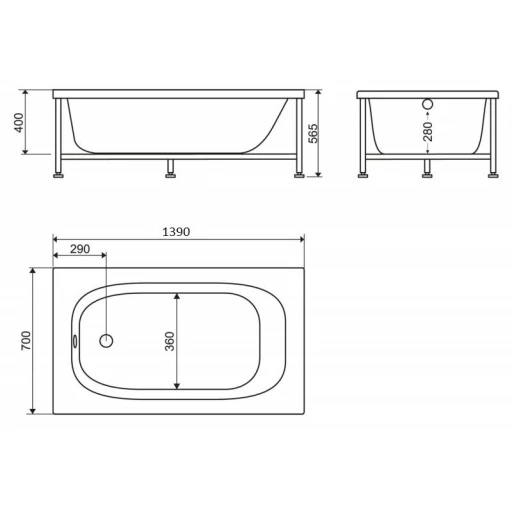 Ванна акриловая BELBAGNO BB101