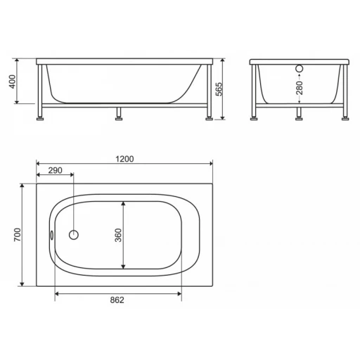 Ванна акриловая BELBAGNO BB101