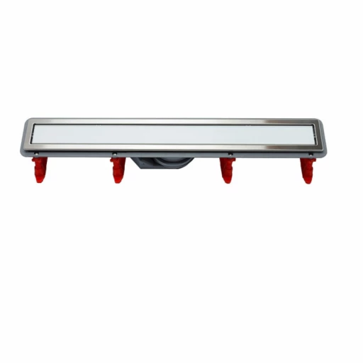 Линейный трап PESTAN Confluo Premium White Glass Line, Линейный трап 550 мм CONFLUO PREMIUM LINE WITH WHITE GLASS, двухсторонняя модель
