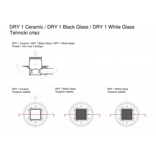 Точечный трап PESTAN Confluo Standard Dry Mask, Точечный трап 100х100 мм Confluo Standard Vertical Dry Black Glass,с сухим затвором,черное стекло, с рамкой