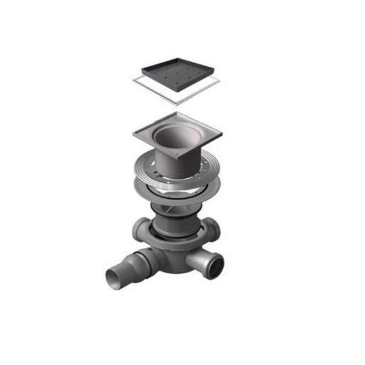 Точечный трап PESTAN Confluo Standard Ceramic, Точечный трап 150х150 мм Confluo Standard Ceramic 4, полая под плитку, с рамкой