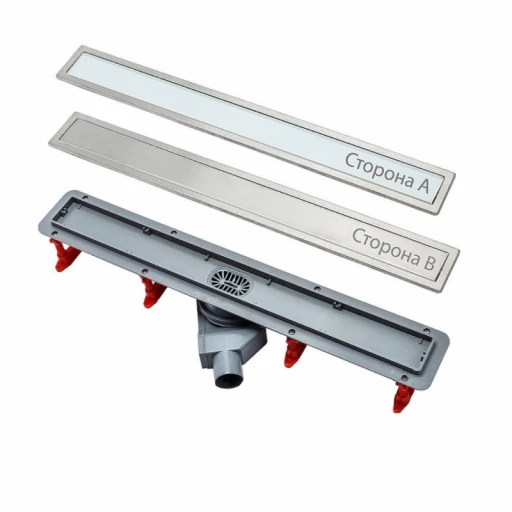 Линейный трап PESTAN Confluo Premium White Glass Line, Линейный трап 550 мм CONFLUO PREMIUM LINE WITH WHITE GLASS, двухсторонняя модель