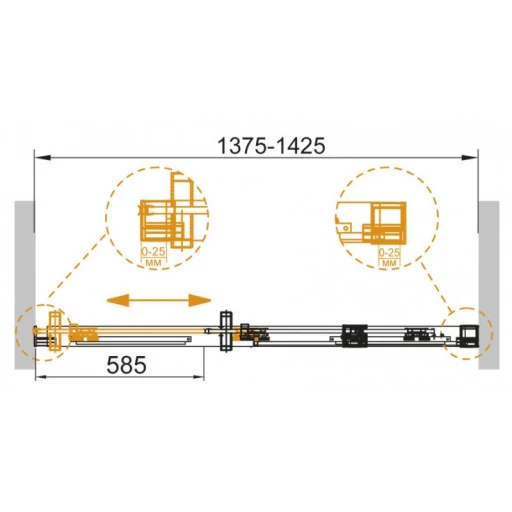 Душевая дверь в нишу CEZARES  DUET-SOFT-BF-1