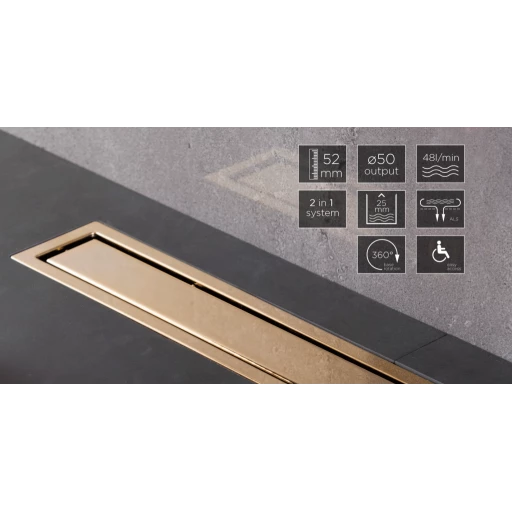 Линейный трап PESTAN Confluo Premium Line Gold, Линейный трап Confluo Premium Line 850 Gold, двухсторонняя модель