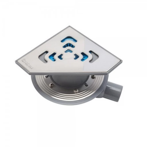 Угловой трап PESTAN Confluo Standard Angle, Угловой трап 194х194 мм Confluo Standard Vertical Angle, металл с перфорацией Square (квадрат)
