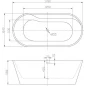 Ванна акриловая отдельностоящая BELBAGNO BB14-NERO/BIA