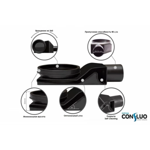 Душевой лоток Pestan Confluo Slim Line +, Душевой лоток Pestan Confluo Slim Line 550+